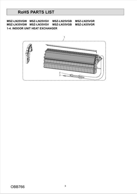 Splittegning Mitsubishi Kaiteki LN25-35